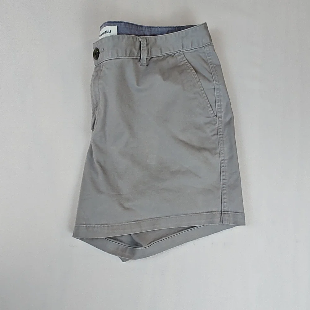 Amazon Essentials Womens Light Grey Chino Shorts Size 12 Stretch Mid Rise 6.5" - Picture 6 of 9